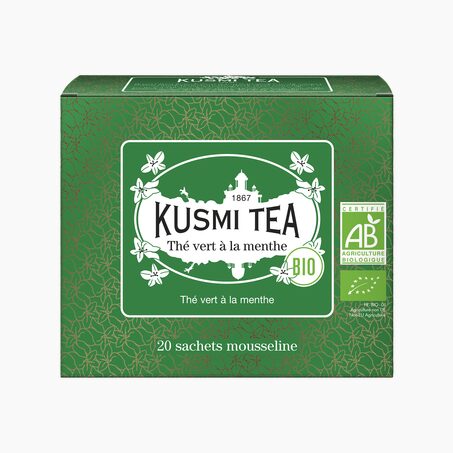 KUSMI TEA Thé vert en sachet MENTHE BIO