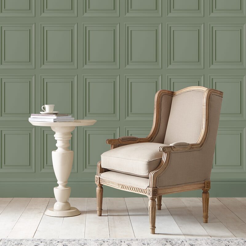 Papier peint intissé COLEEN coloris vert de gris