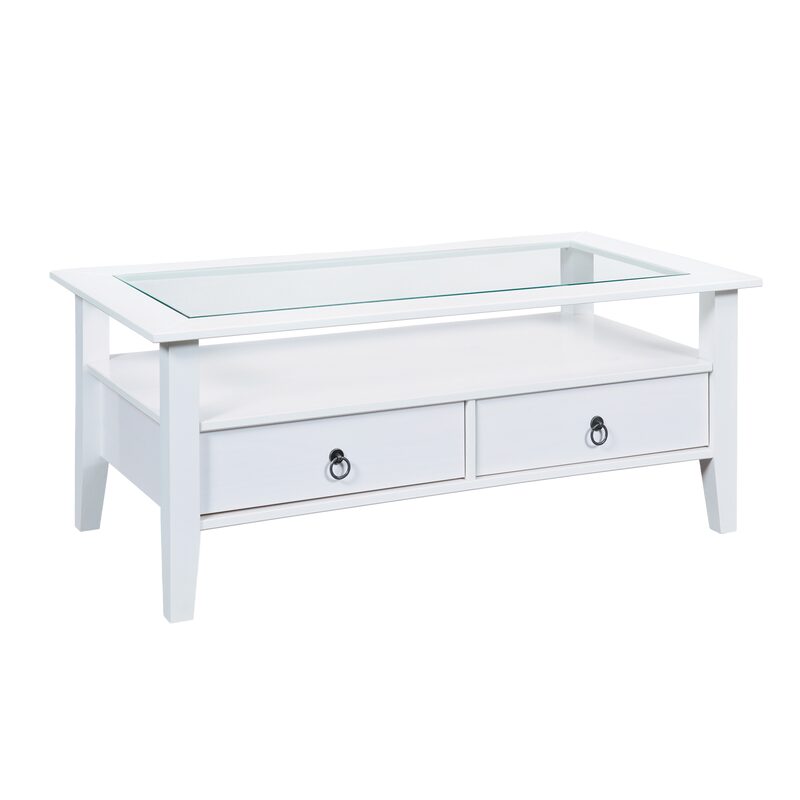 Table basse MARGO coloris blanc 115 x 60 cm