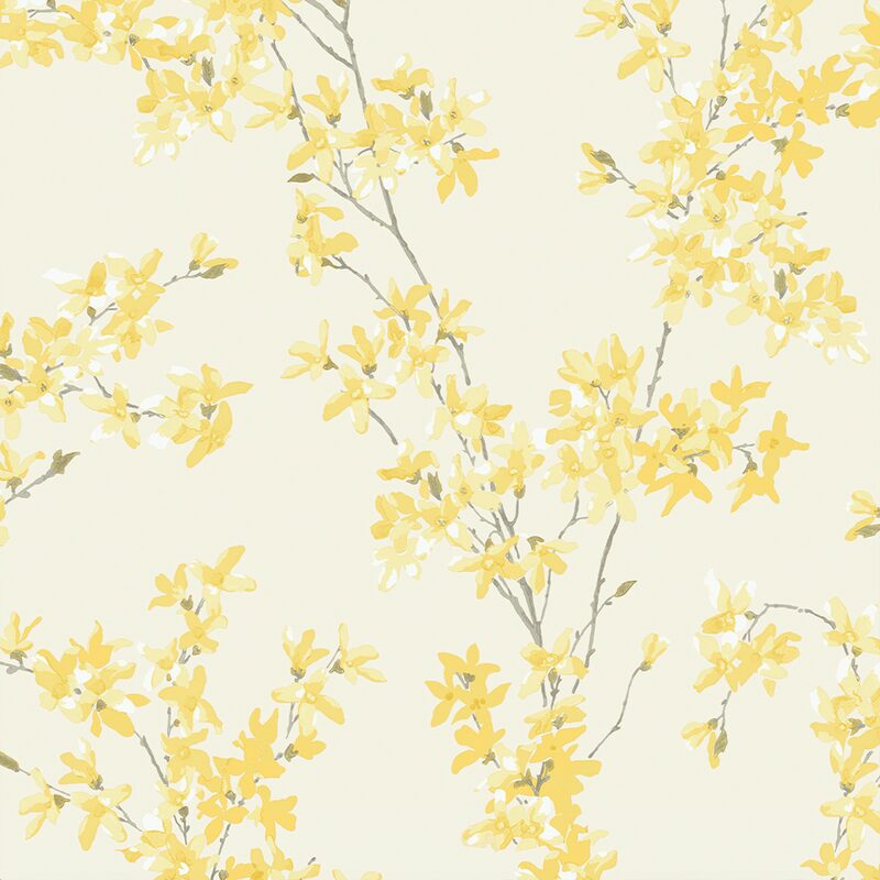 Papier peint intissé EMMY coloris bouton d'or