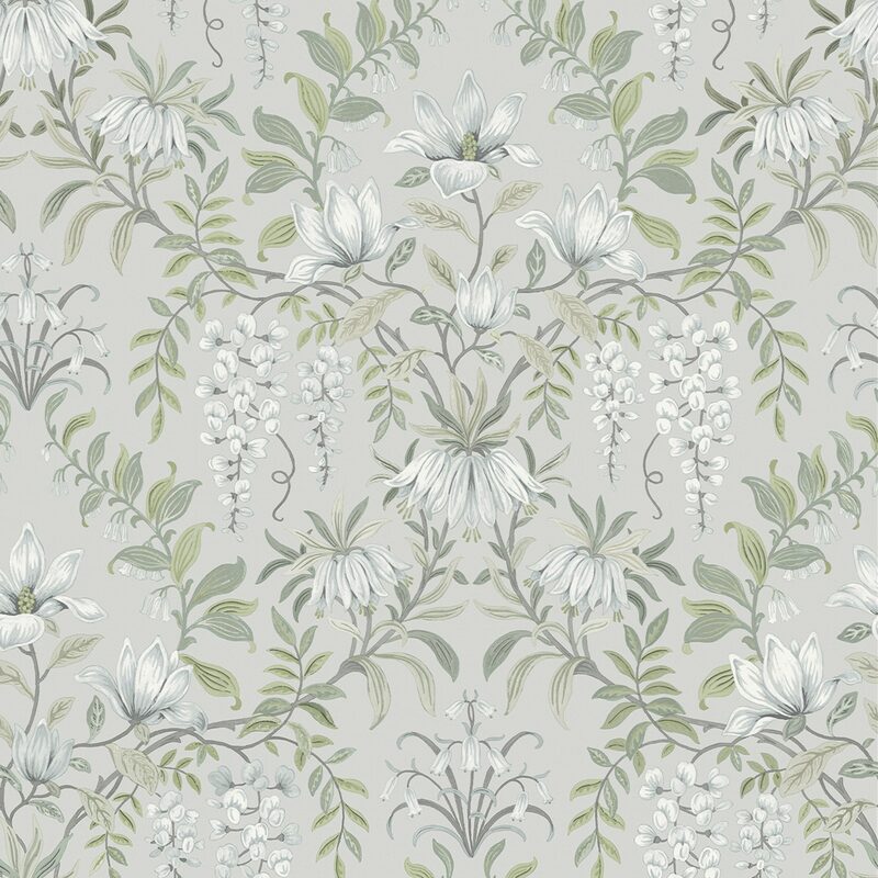 Papier peint intissé EMILY coloris vert de gris