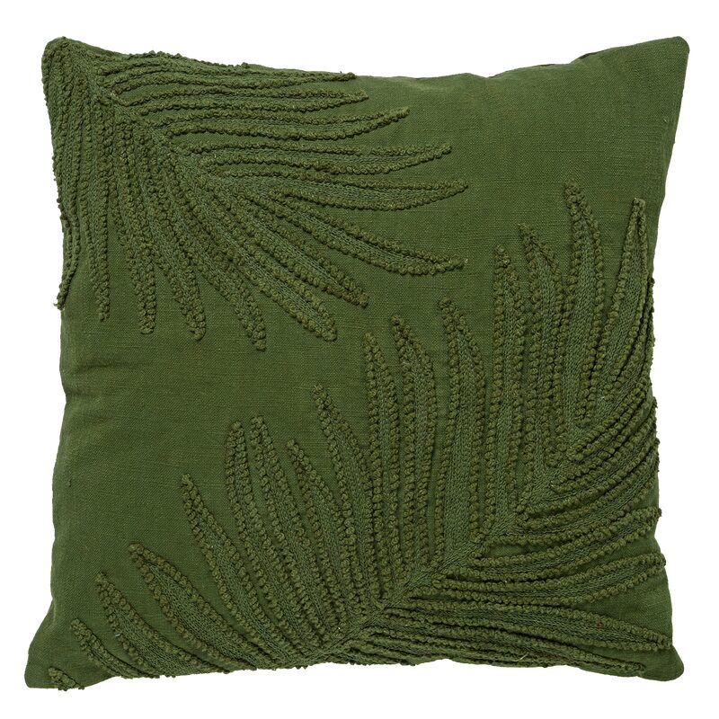 Coussin VALY coloris vert olive 45 x 45 cm