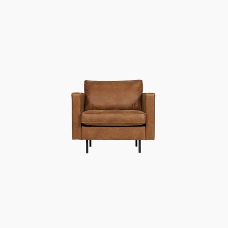 BePure Fauteuil RODEO coloris COPA COGNAC capitonné