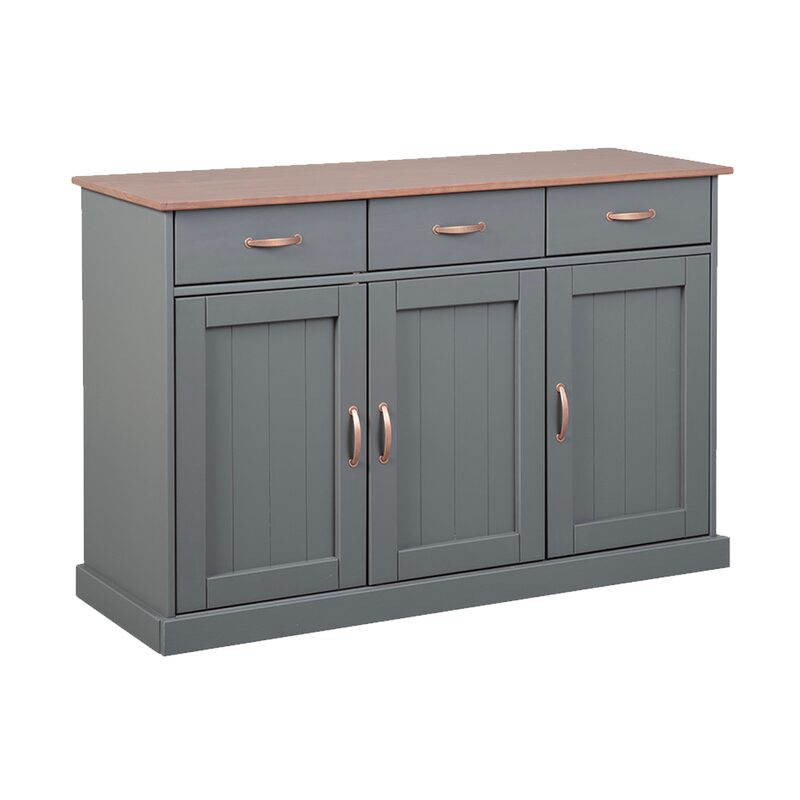 Buffet LUZERNE coloris gris foncé hauteur 86 cm