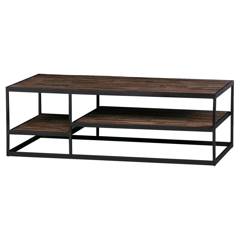 Table basse VIC coloris Noir/naturel 120 x 60 cm