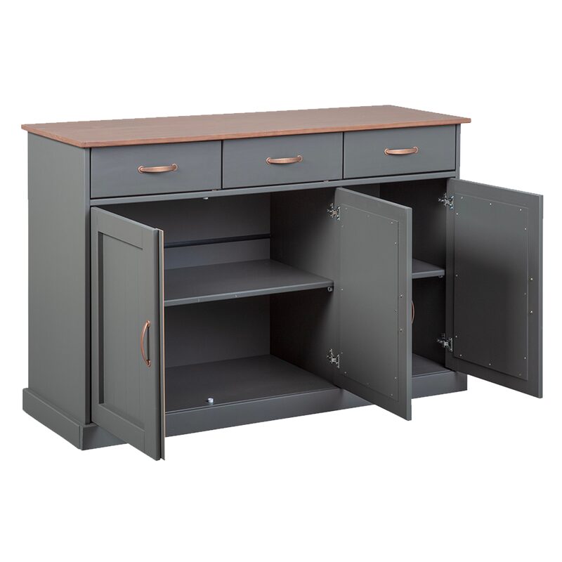 Buffet LUZERNE coloris gris foncé hauteur 86 cm