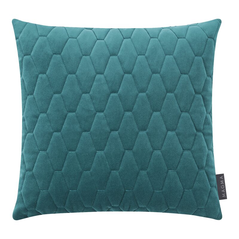 Housse de coussin MAGALI coloris bleu pétrole 40 x 40 cm