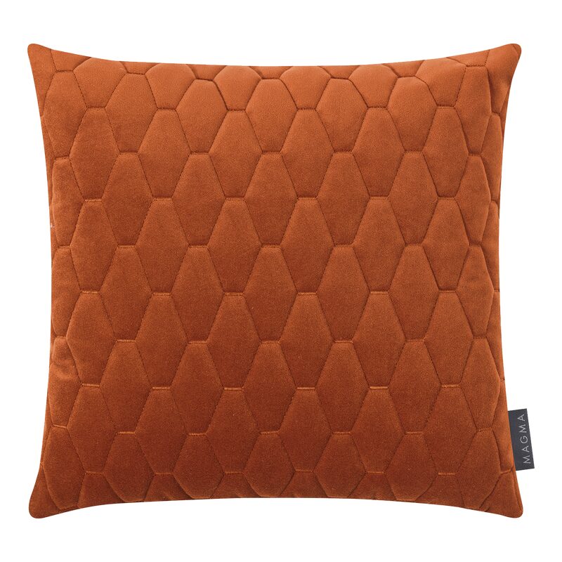 Housse de coussin MAGALI coloris caramel 40 x 40 cm