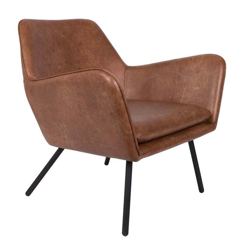 Fauteuil LOUNGE coloris cognac