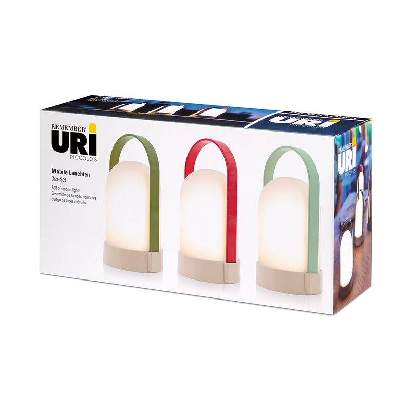 Lot de lampe à poser URI coloris multicolore 15 x 14,5 cm