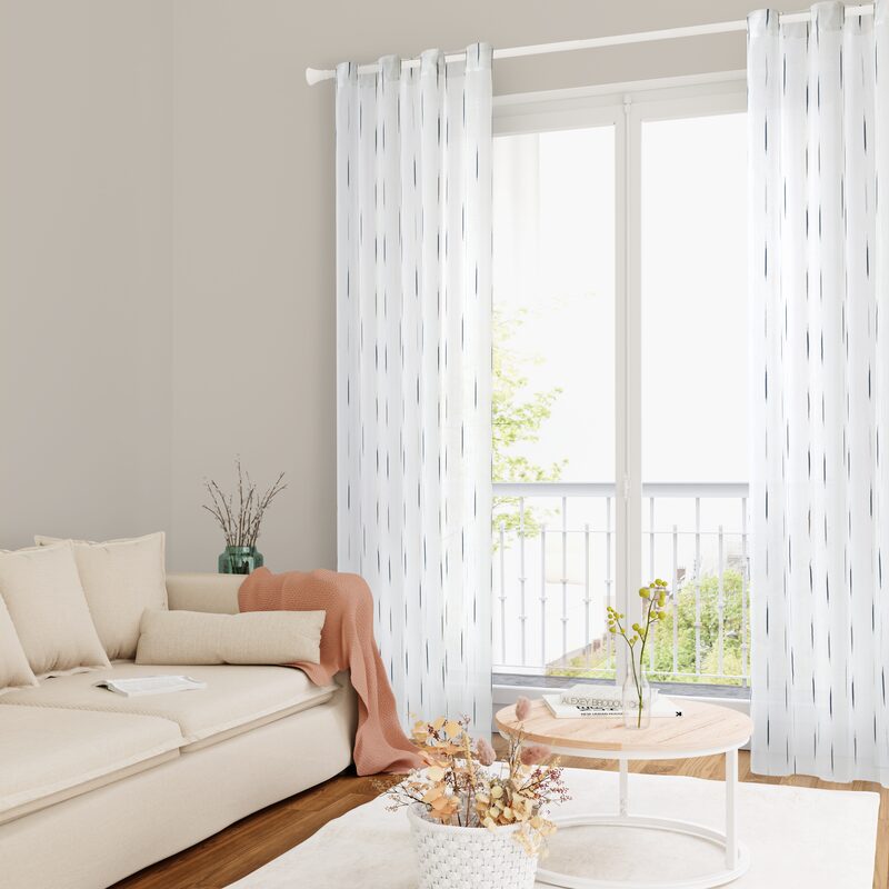 Voilage ORION coloris bleu paon 140 x 260 cm