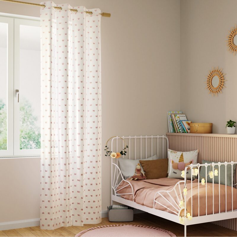 Voilage TESSA coloris rose pâle 140 x 240 cm