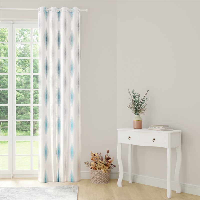 Voilage JIHY coloris bleu paon 140 x 260 cm