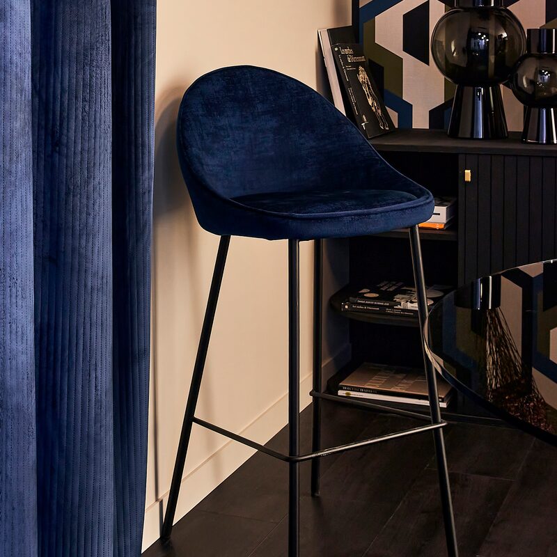 Tabouret de bar CAITLYNE coloris bleu