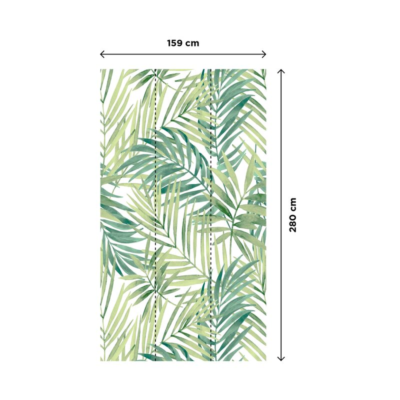 Papier peint panoramique L LUMIA 159 x 280 cm vert feuille