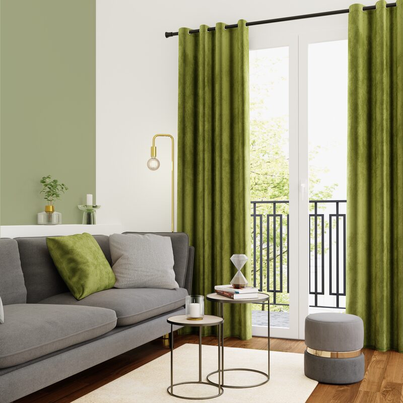 Rideau NEGRESCO coloris olive 140 x 260 cm