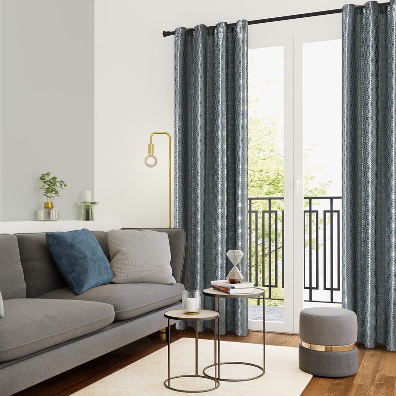 Rideau TASKHA coloris bleu opale 135 x 240 cm
