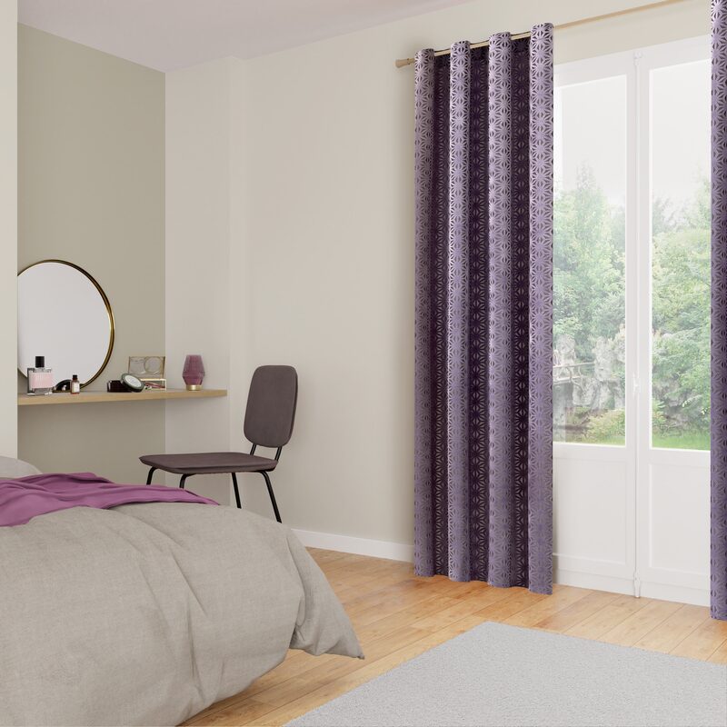 Rideau PRESTIGE coloris mauve 140 x 260 cm