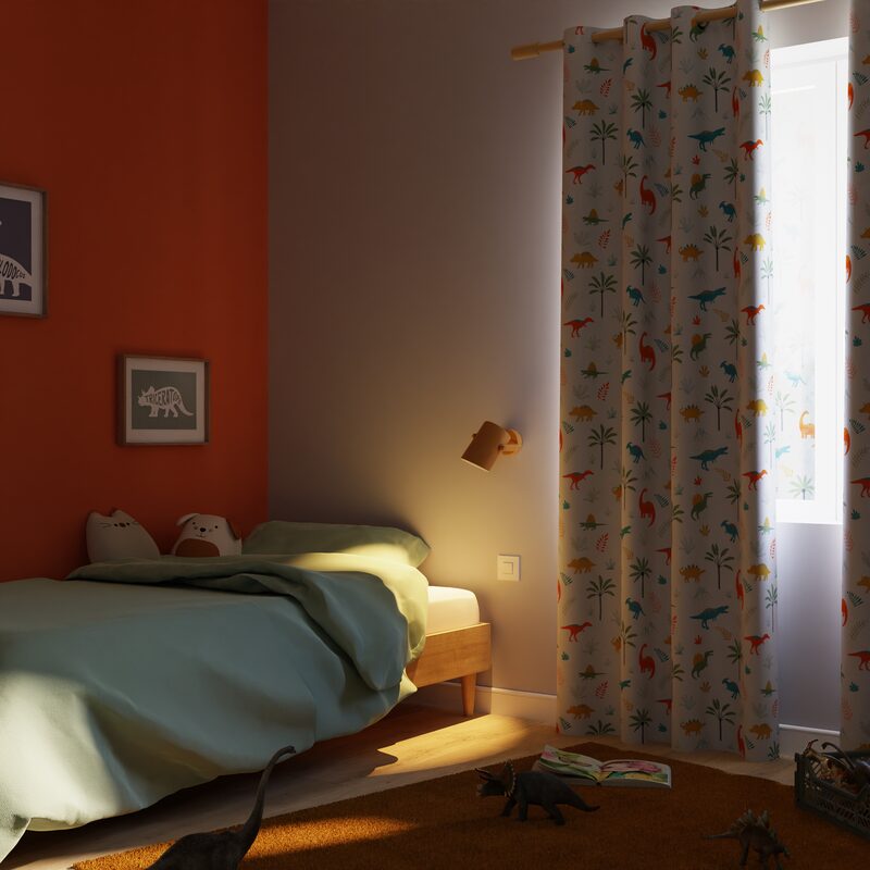 Rideau occultant DINO coloris multicolore 140 x 250 cm