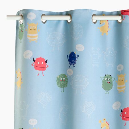Rideau occultant CUTE MONSTER multicolore 140 x 250 cm