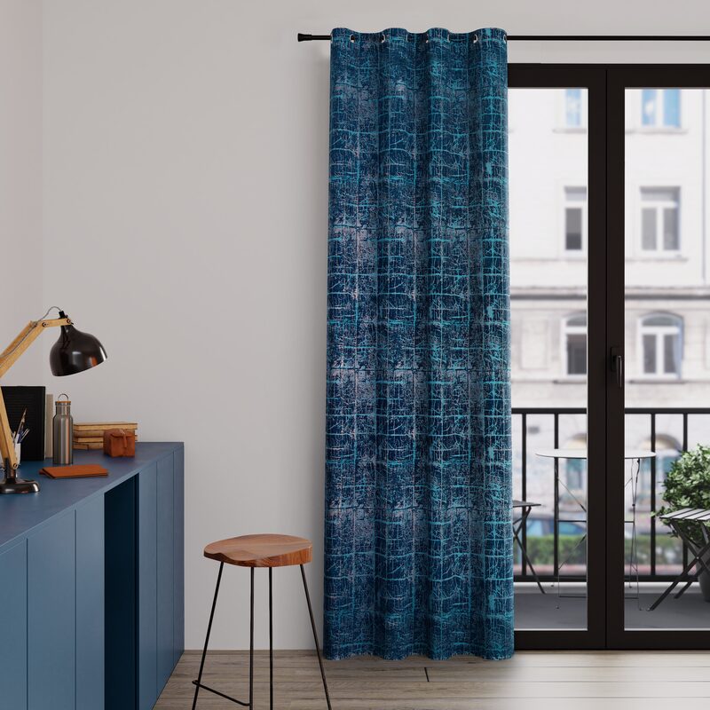 Rideau ERZA coloris pétrole 140 x 260 cm