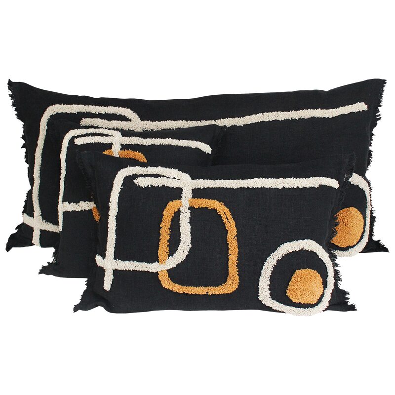 Housse de coussin TIKRI coloris noir 40 x 60 cm