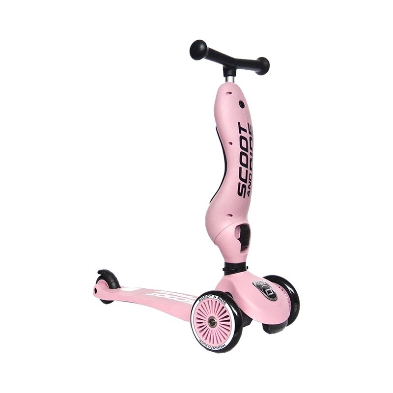 Trottinette PORTEUR ÉVOLUTIF 2 EN 1 HIGHWAYKICK 1 coloris rose