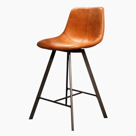 Tabouret de plan de travail ZIGGY coloris cognac