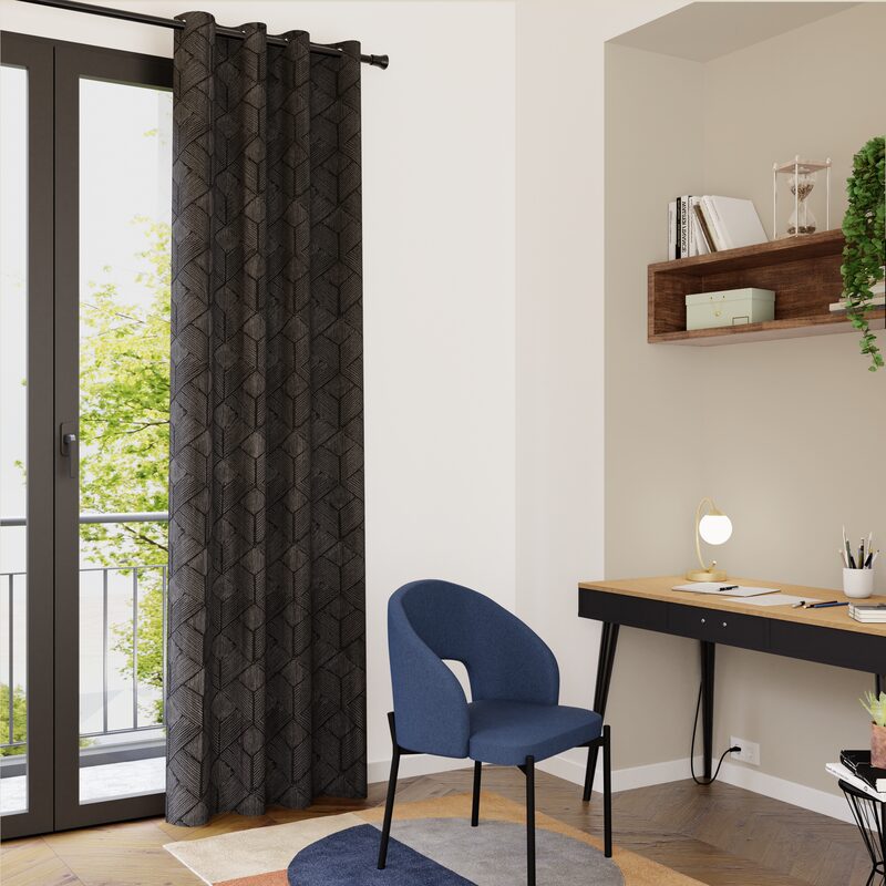 Rideau JORK coloris anthracite 140 x 260 cm