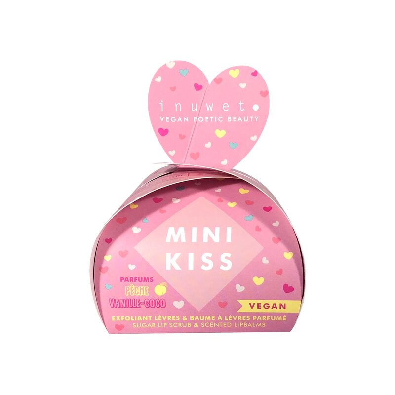 Coffret cosmétique MINI KISS - GOMMAGE + BAUME PECHE / VANILLE COCO