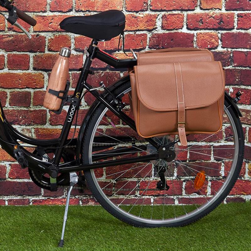 Accessoire de vélo SACOCHE DOUBLE VELO coloris camel