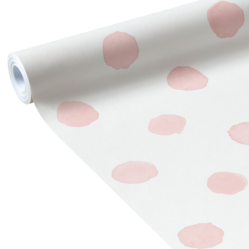 Papier peint intissé EDEN CABOCHON coloris rose poudré
