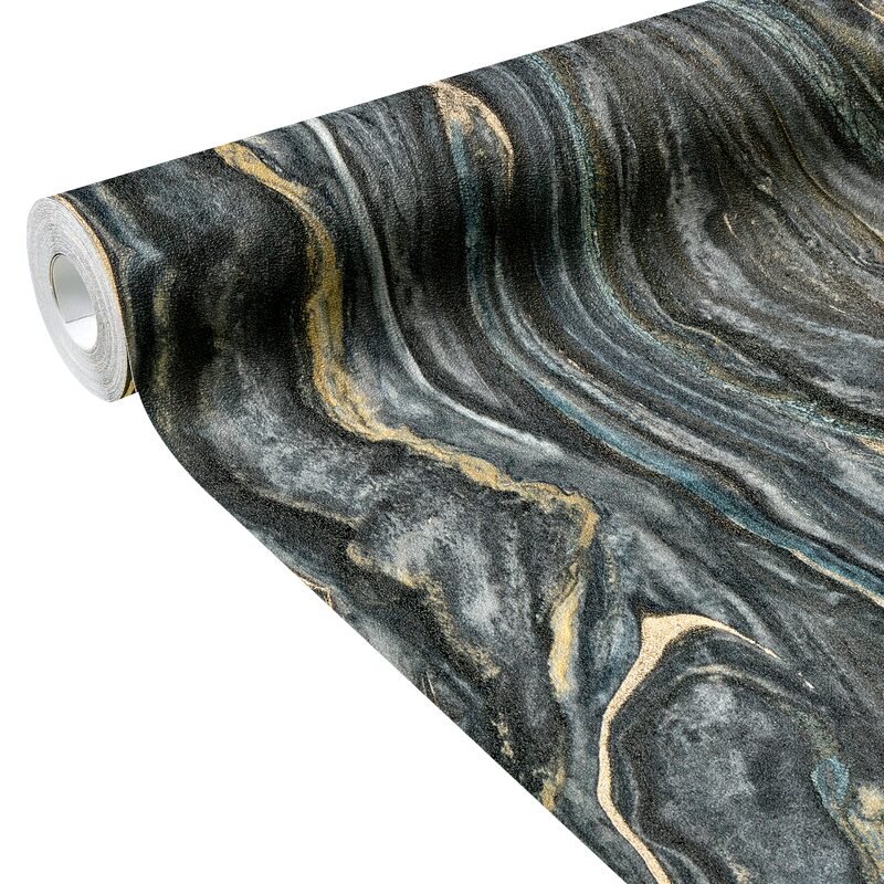 Papier peint intissé ELLE DECORATION MARBLE coloris noir