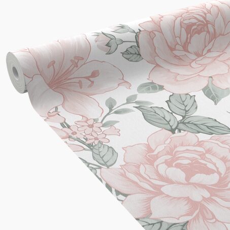 Papier peint intissé EDEN CAMELIA coloris rose poudré