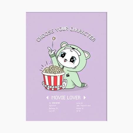 4MURS Tableau MOVIE LOVER coloris lilas