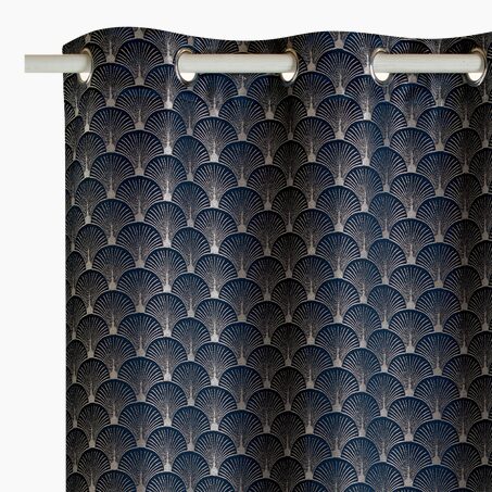 Rideau SCHIAPARELLI coloris bleu nuit 140 x 240 cm