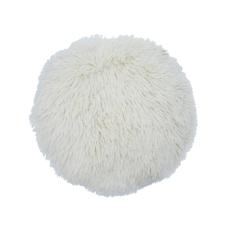 Coussin SHAGGY coloris blanc 38 cm