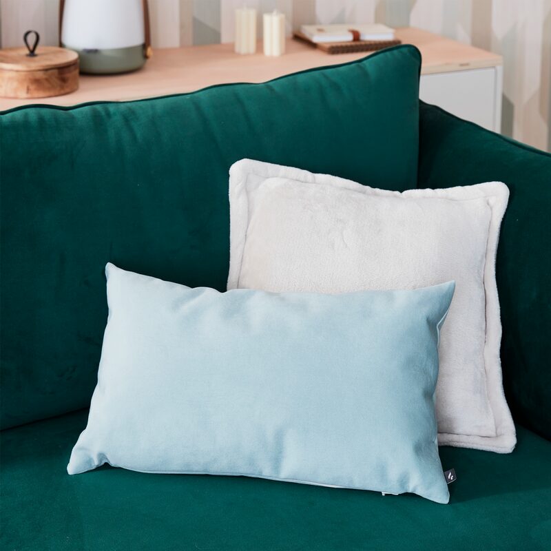 Coussin LANE coloris bleu glacier 30 x 50 cm