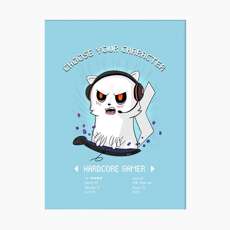 4MURS Tableau HARDCORE GAMER coloris bleu