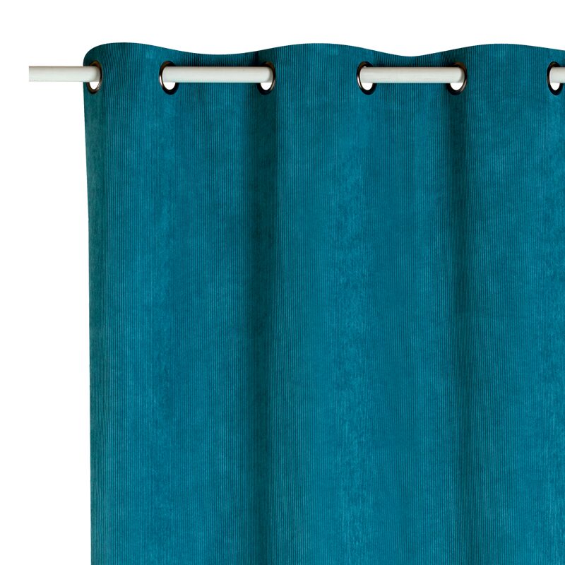 Rideau GATIEN coloris bleu paon 140 x 260 cm