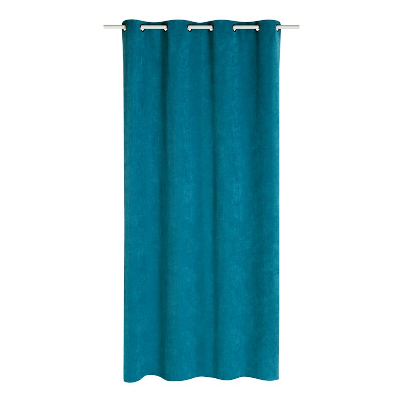 Rideau GATIEN coloris bleu paon 140 x 260 cm