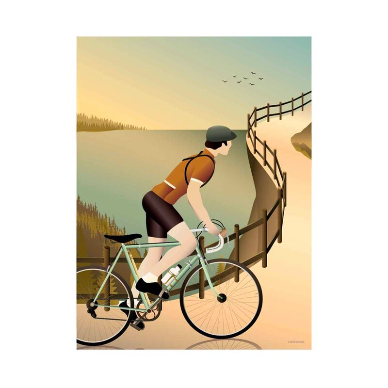 Affiche CYCLING IN THE HILLS 30 x 40 cm