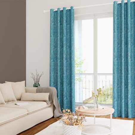 Rideau MACAPA coloris bleu jean 140 x 260 cm