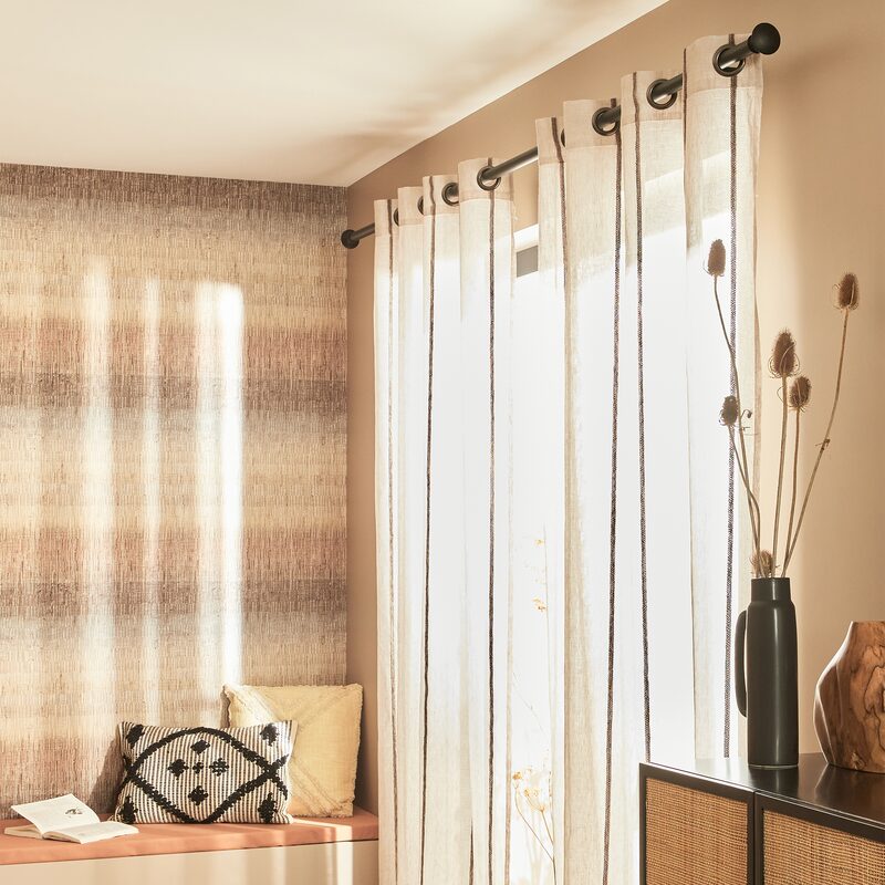 Voilage LIBECIO coloris gris perle 140 x 240 cm