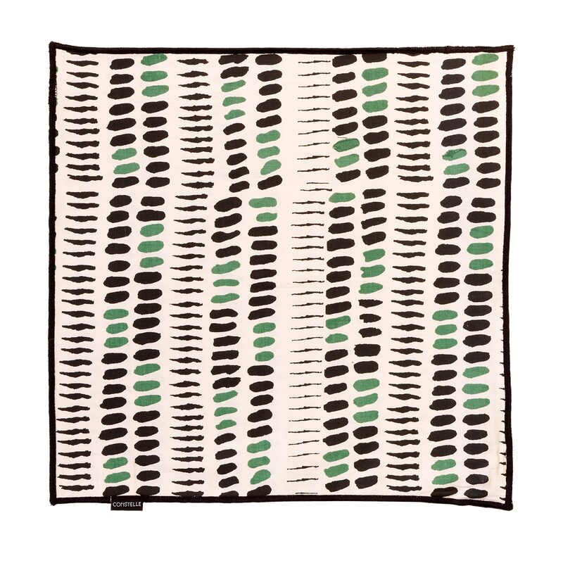 Housse de coussin ALAIA coloris noir & vert 40 x 40 cm