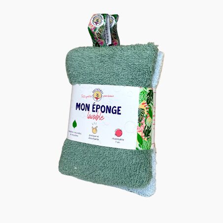 ANOTHER WAY Eponge DUO coloris Blanc et vert