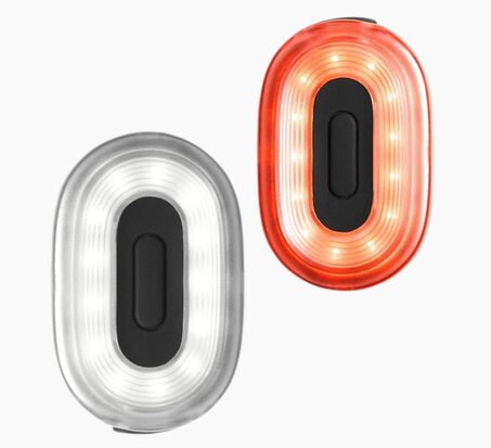 Accessoire de vélo FEU DE SIGNALISATION 2 EN 1 rouge et blanc
