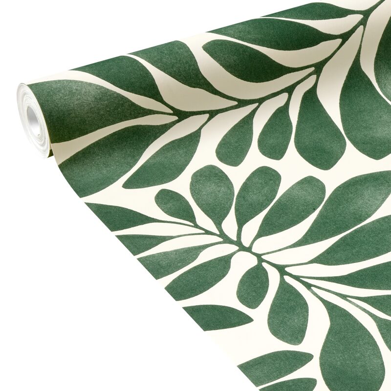 Papier peint intissé EVELEEN coloris vert anglais