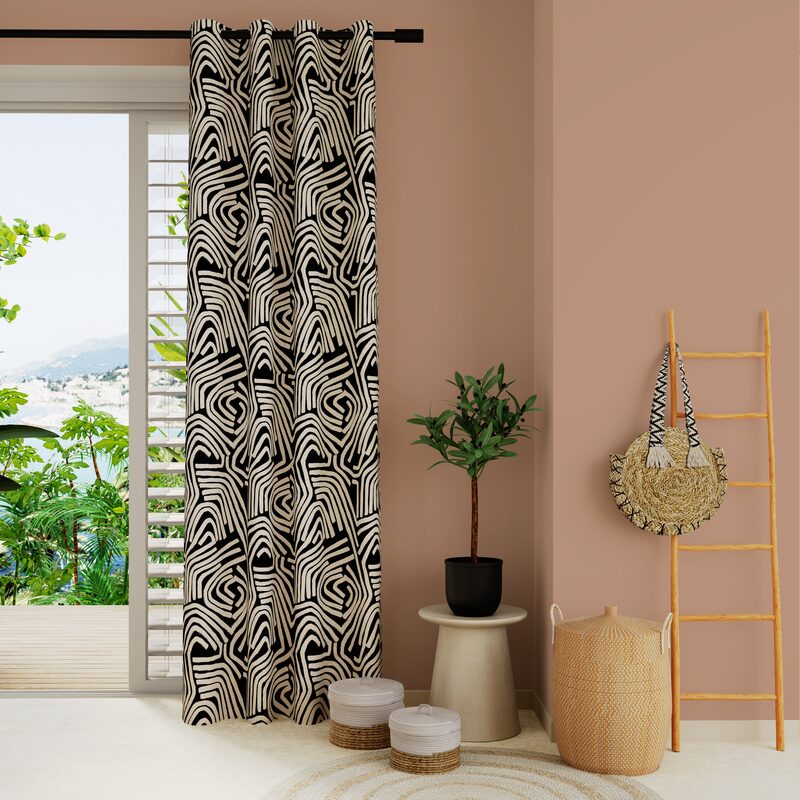 Rideau NAIROBI coloris noir 140 x 260 cm
