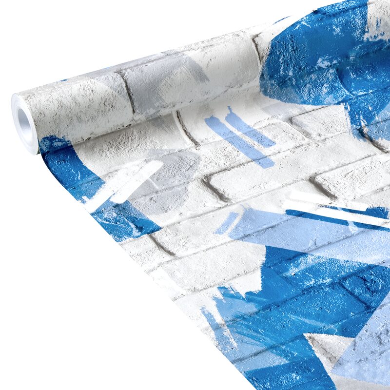 Papier peint intissé LENOX coloris bleu jean